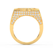 5Ct Round Cut Moissanite Men’s Cluster Ring 14K White Gold Plated